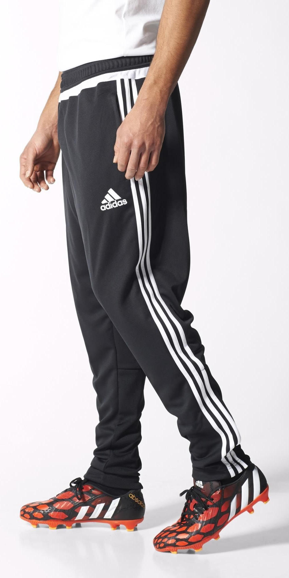 Tiro 15 Adidas Training Pants White Black ankle close ZIP POCKETS Men