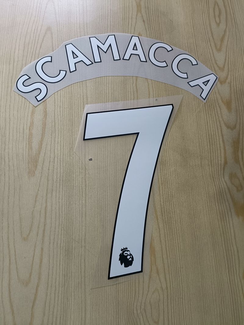 Tabella taglie e misure Kit Personalizzazione Nameset x maglia calcio 2022 23 SCAMACCA 7 WEST HAM HOME Per maglia da UOMO ADULTO Bianco