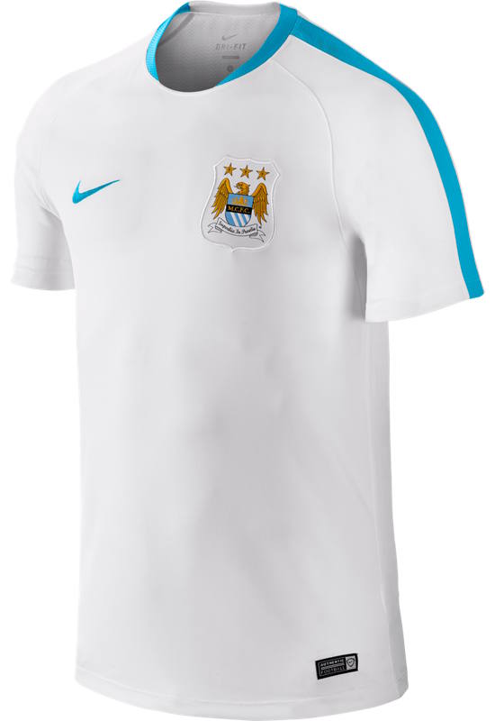 Flash-SS-Top-Manchester-City-Nike-Training-Trikot-Weiss-2016-Kurze-armel