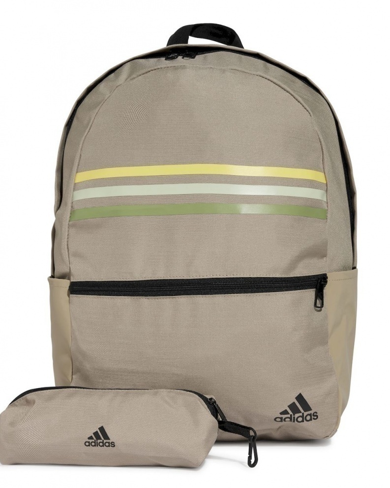 Adidas Tasche Rucksack Backpack Classic Horizontal 3 Stripes Beige Unisex eBay