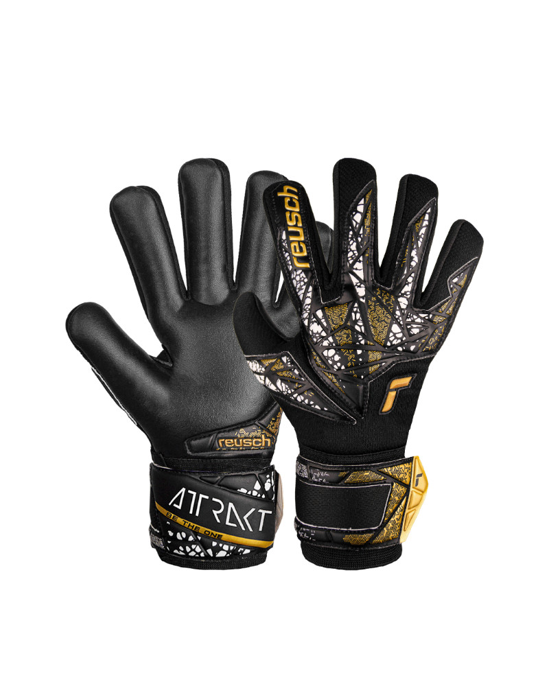 Reusch Guanti Portiere Keeper Gloves Attrakt Silver NC Finger Support Nero - Foto 11 di 18