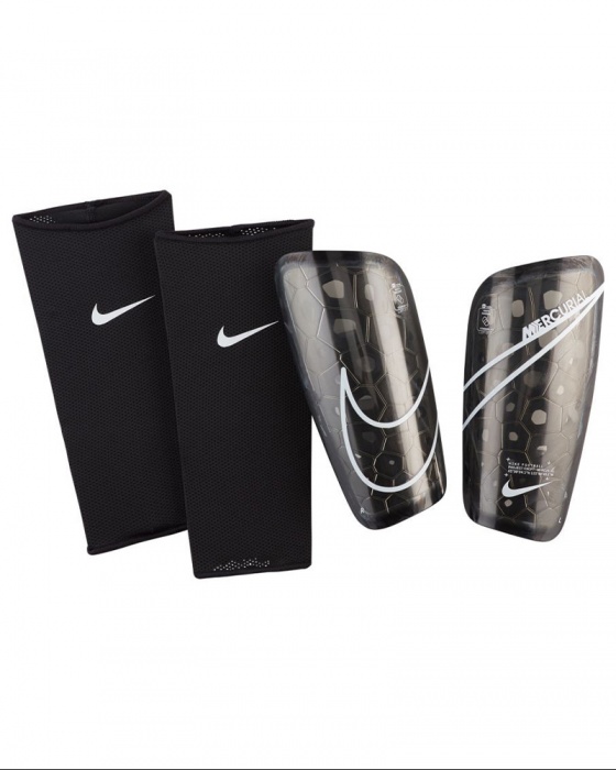 Details About Nike Shin Guard Pads Schienbeinschoner Men Black Plastic Mercurial Lite
