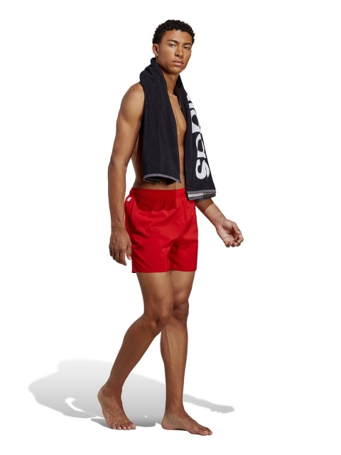 Costume da bagno nuoto mare Piscina pantaloncini Adidas SHORT LENGTH SOLID uomo Rosso - Swimsuit swimming sea Pool shorts Adidas SHORT LENGTH SOLID man Red - Maillot de bain natation mer Pool short Adidas SHORT LENGTH SOLID homme rouge - Badeanzug schwimm meer Pool shorts Adidas SHORT LENGTH SOLID mann rot