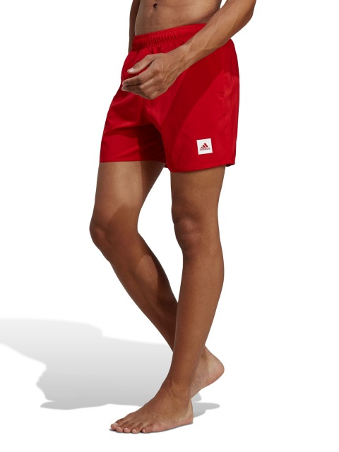 Costume da bagno nuoto mare Piscina pantaloncini Adidas SHORT LENGTH SOLID uomo Rosso - Swimsuit swimming sea Pool shorts Adidas SHORT LENGTH SOLID man Red - Maillot de bain natation mer Pool short Adidas SHORT LENGTH SOLID homme rouge - Badeanzug schwimm meer Pool shorts Adidas SHORT LENGTH SOLID mann rot