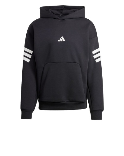 Felpa Cappuccio pullover adidas Future Icons 3-Stripes HD Poliestere Cotone nero Uomo - adidas Future Icons 3-Stripes HD Polyester Cotton Pullover Hoodie Black Men - Sweat à capuche adidas Future Icons 3-Stripes HD en polyester et coton pour homme, noir - adidas Future Icons 3-Streifen HD Polyester-Baumwoll-Pullover-Hoodie Schwarz Herren