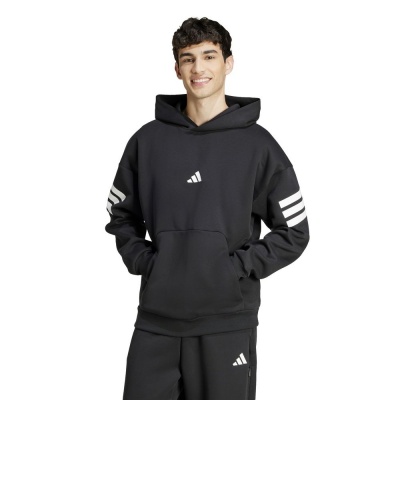 Felpa Cappuccio pullover adidas Future Icons 3-Stripes HD Poliestere Cotone nero Uomo - adidas Future Icons 3-Stripes HD Polyester Cotton Pullover Hoodie Black Men - Sweat à capuche adidas Future Icons 3-Stripes HD en polyester et coton pour homme, noir - adidas Future Icons 3-Streifen HD Polyester-Baumwoll-Pullover-Hoodie Schwarz Herren