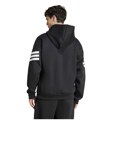 Felpa Cappuccio pullover adidas Future Icons 3-Stripes HD Poliestere Cotone nero Uomo - adidas Future Icons 3-Stripes HD Polyester Cotton Pullover Hoodie Black Men - Sweat à capuche adidas Future Icons 3-Stripes HD en polyester et coton pour homme, noir - adidas Future Icons 3-Streifen HD Polyester-Baumwoll-Pullover-Hoodie Schwarz Herren