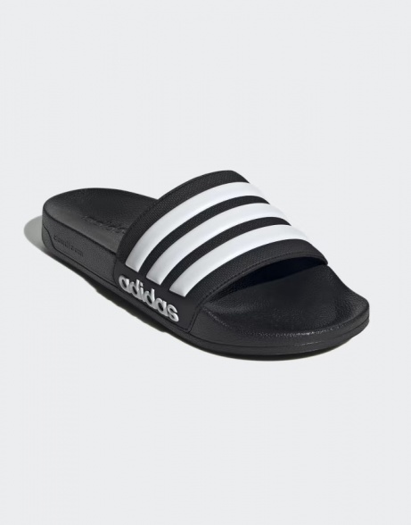 Ciabatte Adidas ADILETTE SHOWER unisex mare piscina nuoto tempo libero gomma Nero Bianco - Adidas ADILETTE SHOWER unisex sea swimming pool swimming free time rubber slippers Black White - Adidas ADILETTE SHOWER unisexe mer piscine natation temps libre chaussons en caoutchouc noir blanc - Adidas ADILETTE SHOWER Unisex Meer Schwimmbad Schwimmen Freizeit Gummipantoffeln Schwarz Weiß