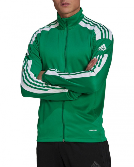 Giacca tuta allenamento Adidas Squadra 21 Training FZ Poliestere Uomo Verde - Training suit jacket Adidas Squadra 21 Training FZ Polyester Man Green - Veste de survêtement Adidas Squadra 21 Training FZ Polyester Homme Vert - Trainingsjacke Adidas Squadra 21 Training FZ Polyester Mann Grün