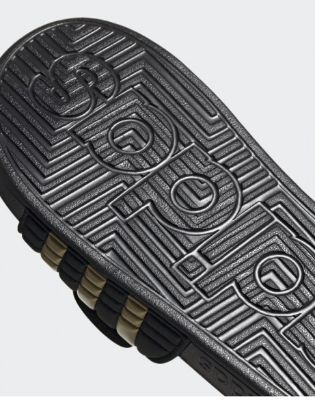 Ciabatte Adidas ADISSAGE unisex mare piscina nuoto tempo libero gomma Nero oro - Adidas ADISSAGE unisex beach slippers swimming pool leisure rubber Black gold - Adidas ADISSAGE chaussons de plage unisexe piscine loisirs caoutchouc Noir or - Adidas ADISSAGE Unisex Strandpantoffeln Schwimmbad Freizeit Gummi Schwarz Gold