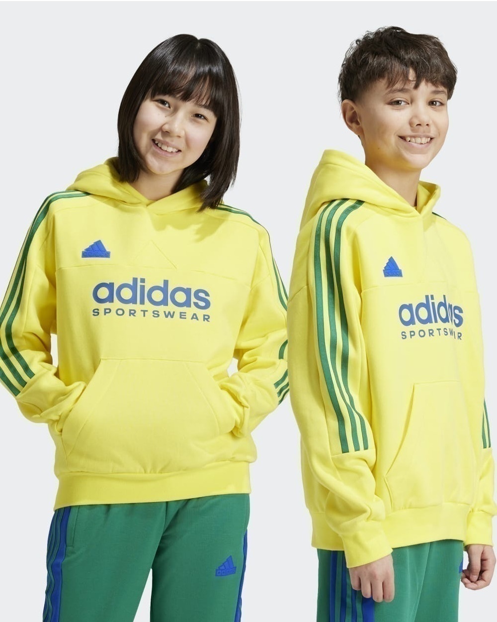 Boys Unisex Adidas Tiro Nation Pack Hoodie Hoodie Hoodie Yellow With Pocket - Picture 8 of 8