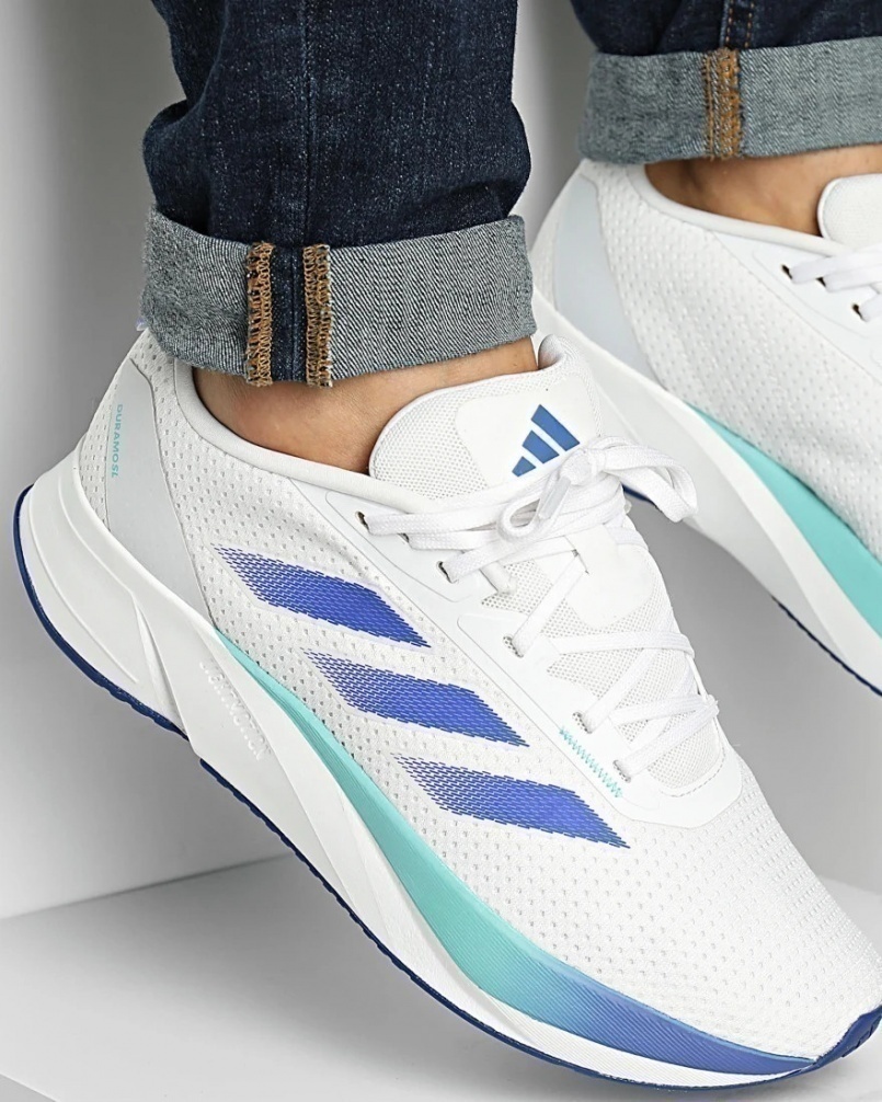 Running Shoes Scarpe Corsa UOMO Adidas Bianco Blue DURAMO SL M - Foto 12 di 20