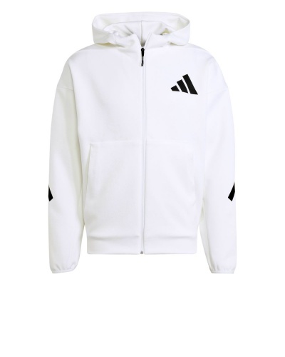 Giacca  sportiva Felpa Cappuccio Adidas Z.N.E. Full-Zip Hoodie Cotone uomo Bianco - Adidas ZNE Full-Zip Hoodie Cotton Men's Sports Jacket Hooded Sweatshirt White - Sweat à capuche zippé Adidas ZNE en coton pour homme, veste de sport, sweat-shirt blanc - Adidas ZNE Full-Zip Hoodie Baumwolle Herren Sportjacke Kapuzenpullover Weiß