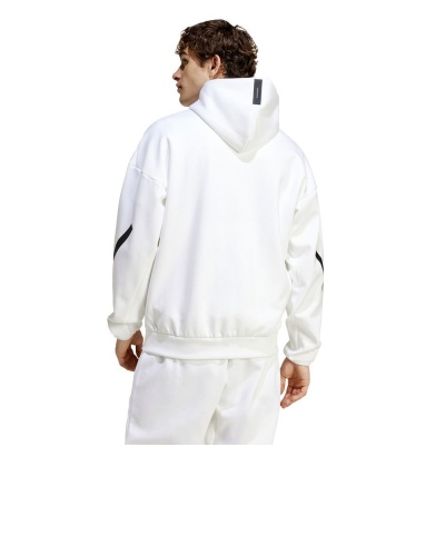 Giacca  sportiva Felpa Cappuccio Adidas Z.N.E. Full-Zip Hoodie Cotone uomo Bianco - Adidas ZNE Full-Zip Hoodie Cotton Men's Sports Jacket Hooded Sweatshirt White - Sweat à capuche zippé Adidas ZNE en coton pour homme, veste de sport, sweat-shirt blanc - Adidas ZNE Full-Zip Hoodie Baumwolle Herren Sportjacke Kapuzenpullover Weiß