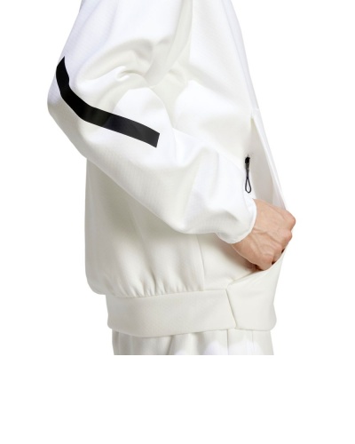 Giacca  sportiva Felpa Cappuccio Adidas Z.N.E. Full-Zip Hoodie Cotone uomo Bianco - Adidas ZNE Full-Zip Hoodie Cotton Men's Sports Jacket Hooded Sweatshirt White - Sweat à capuche zippé Adidas ZNE en coton pour homme, veste de sport, sweat-shirt blanc - Adidas ZNE Full-Zip Hoodie Baumwolle Herren Sportjacke Kapuzenpullover Weiß