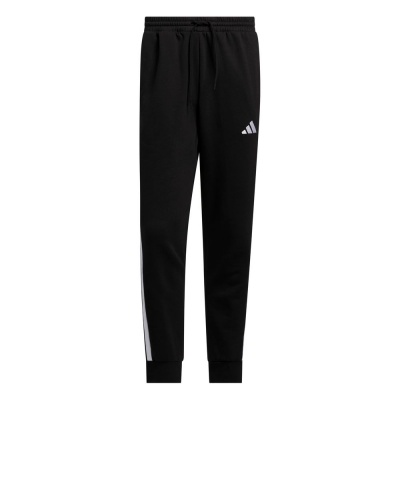 Pantaloni tuta Adidas Pantaloni Essentials 3-Stripes Fleece Cotone Felpato Uomo Nero Bianco - Adidas Essentials 3-Stripes Fleece Cotton Sweatpants Men's Black White - Pantalon de survêtement Adidas Essentials 3-Stripes en molleton de coton pour homme, noir et blanc - Adidas Essentials 3-Streifen Fleece Baumwolle Jogginghose Herren Schwarz Weiß