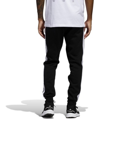 Pantaloni tuta Adidas Pantaloni Essentials 3-Stripes Fleece Cotone Felpato Uomo Nero Bianco - Adidas Essentials 3-Stripes Fleece Cotton Sweatpants Men's Black White - Pantalon de survêtement Adidas Essentials 3-Stripes en molleton de coton pour homme, noir et blanc - Adidas Essentials 3-Streifen Fleece Baumwolle Jogginghose Herren Schwarz Weiß