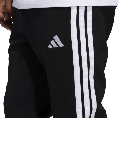 Pantaloni tuta Adidas Pantaloni Essentials 3-Stripes Fleece Cotone Felpato Uomo Nero Bianco - Adidas Essentials 3-Stripes Fleece Cotton Sweatpants Men's Black White - Pantalon de survêtement Adidas Essentials 3-Stripes en molleton de coton pour homme, noir et blanc - Adidas Essentials 3-Streifen Fleece Baumwolle Jogginghose Herren Schwarz Weiß