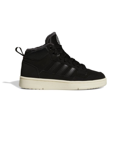 Scarpe sportive Sneakers Adidas Rapid Court Mid J Winter Caviglia alta Ragazzo Donna Lifestyle Nero Carbon Bianco - Sports Shoes Sneakers Adidas Rapid Court Mid J Winter High Ankle Boy Women Lifestyle Black Carbon White - Chaussures de sport Baskets Adidas Rapid Court Mid J Winter High Ankle Garçon Femme Lifestyle Noir Carbone Blanc - Sportschuhe Sneakers Adidas Rapid Court Mid J Winter High Ankle Junge Frau Lifestyle Schwarz Carbon Weiß