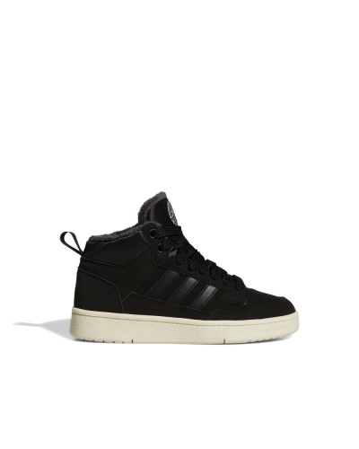 Scarpe sportive Sneakers Adidas Rapid Court Mid J Winter Caviglia alta Ragazzo Donna Lifestyle Nero Carbon Bianco - Sports Shoes Sneakers Adidas Rapid Court Mid J Winter High Ankle Boy Women Lifestyle Black Carbon White - Chaussures de sport Baskets Adidas Rapid Court Mid J Winter High Ankle Garçon Femme Lifestyle Noir Carbone Blanc - Sportschuhe Sneakers Adidas Rapid Court Mid J Winter High Ankle Junge Frau Lifestyle Schwarz Carbon Weiß