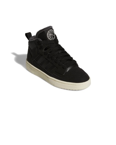 Scarpe sportive Sneakers Adidas Rapid Court Mid J Winter Caviglia alta Ragazzo Donna Lifestyle Nero Carbon Bianco - Sports Shoes Sneakers Adidas Rapid Court Mid J Winter High Ankle Boy Women Lifestyle Black Carbon White - Chaussures de sport Baskets Adidas Rapid Court Mid J Winter High Ankle Garçon Femme Lifestyle Noir Carbone Blanc - Sportschuhe Sneakers Adidas Rapid Court Mid J Winter High Ankle Junge Frau Lifestyle Schwarz Carbon Weiß
