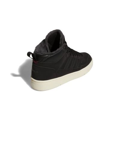 Scarpe sportive Sneakers Adidas Rapid Court Mid J Winter Caviglia alta Ragazzo Donna Lifestyle Nero Carbon Bianco - Sports Shoes Sneakers Adidas Rapid Court Mid J Winter High Ankle Boy Women Lifestyle Black Carbon White - Chaussures de sport Baskets Adidas Rapid Court Mid J Winter High Ankle Garçon Femme Lifestyle Noir Carbone Blanc - Sportschuhe Sneakers Adidas Rapid Court Mid J Winter High Ankle Junge Frau Lifestyle Schwarz Carbon Weiß