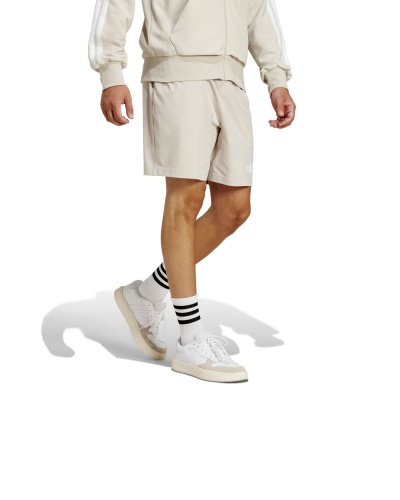 pantaloncini adidas Linear Single Jersey Cotone con tasche Beige - Shorts adidas Linear Single Jersey Cotton with Pockets Beige - Short adidas Linear Single Jersey Coton avec Poches Beige - Shorts adidas Linear Single Jersey Baumwolle mit Taschen Beige