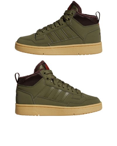 Scarpe sportive Sneakers Adidas Rapid Court Mid J Winter Caviglia alta Ragazzo Donna Lifestyle Verde - Sports Shoes Sneakers Adidas Rapid Court Mid J Winter High Ankle Boy Women Lifestyle Green - Chaussures de sport Baskets Adidas Rapid Court Mid J Winter High Ankle Garçon Femme Lifestyle Vert - Sportschuhe Sneakers Adidas Rapid Court Mid J Winter High Ankle Junge Damen Lifestyle Grün