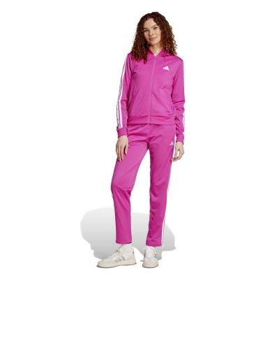 Tuta intera Completa Adidas DONNA 3-Stripes Poliestere Fucsia - Adidas WOMEN'S 3-Stripes Polyester Fuchsia Full Tracksuit - Survêtement Adidas FEMME 3-Stripes Polyester Fuchsia - Adidas DAMEN 3-Streifen Polyester Fuchsia Kompletter Trainingsanzug
