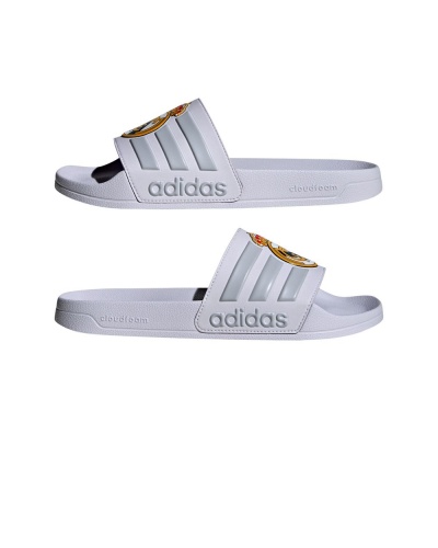 Ciabatte Adidas ADILETTE SHOWER Real Madrid FC unisex mare piscina nuoto tempo libero gomma Bianco - Adidas ADILETTE SHOWER Real Madrid FC unisex sea swimming pool swimming free time rubber slippers White - Chaussons de bain unisexes Adidas ADILETTE SHOWER Real Madrid FC, en caoutchouc, pour la piscine, la mer et les loisirs, blancs - Adidas ADILETTE SHOWER Real Madrid FC Unisex-Slipper für Meer, Schwimmbad, Schwimmen, Freizeit, Gummi, Weiß
