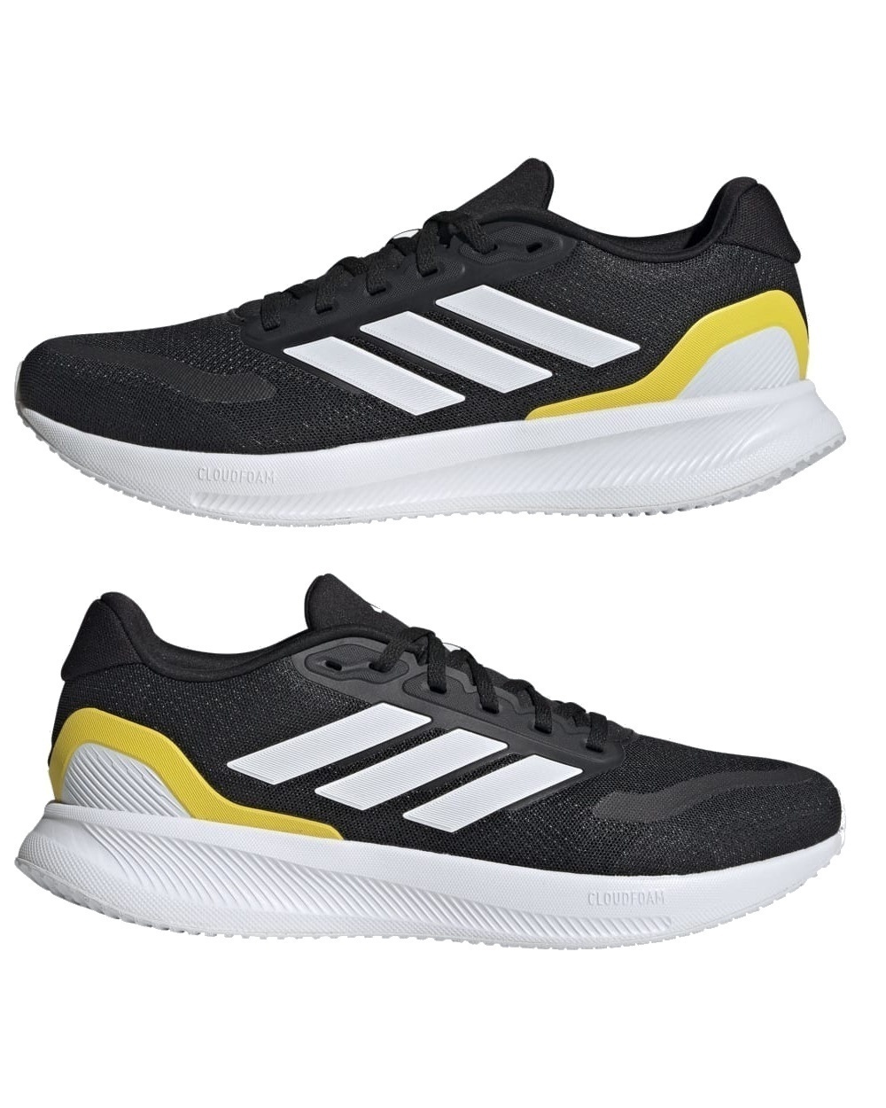 Scarpe Sneakers UOMO Adidas Runfalcon 5 Nero Giallo Bianco Running Jogging - Imagen 13 de 22