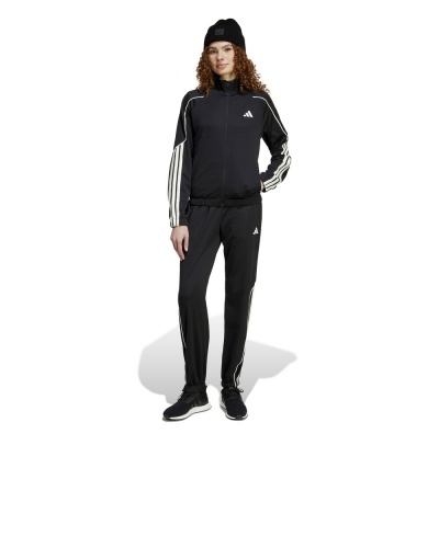 Tuta intera Completa Adidas DONNA Stadium W Poliestere Nero - Adidas WOMEN'S Stadium W Polyester Black Full Tracksuit - Survêtement Adidas Stadium W en polyester noir pour femme - Adidas DAMEN Stadium W Polyester Schwarz Kompletter Trainingsanzug
