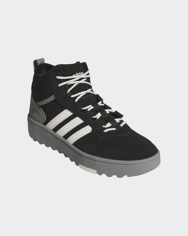 Scarpe sportive Sneakers Adidas Hoops 4.0 Mid Winter Caviglia alta Lifestyle UOMO Nero, Bianco, Grigio - Adidas Hoops 4.0 Mid Winter High-Top Lifestyle Sneakers for Men Black, White, Grey - Baskets montantes lifestyle Adidas Hoops 4.0 Mid Winter pour homme, noir, blanc, gris - Adidas Hoops 4.0 Mid Winter High-Top Lifestyle-Sneaker für Herren, Schwarz, Weiß, Grau