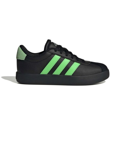 Scarpe sportiva Adidas VL Court 3.0 K Bambini Donna Nero Verde - Sport Shoes Sneakers Adidas VL Court 3.0 K Kids' Womens Black Green - Chaussures de sport Adidas VL Court 3.0 K pour enfants et femmes, noir et vert - Adidas VL Court 3.0 K Sportschuhe, Sneaker, Kinder, Damen, Schwarz, Grün