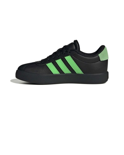 Scarpe sportiva Adidas VL Court 3.0 K Bambini Donna Nero Verde - Sport Shoes Sneakers Adidas VL Court 3.0 K Kids' Womens Black Green - Chaussures de sport Adidas VL Court 3.0 K pour enfants et femmes, noir et vert - Adidas VL Court 3.0 K Sportschuhe, Sneaker, Kinder, Damen, Schwarz, Grün