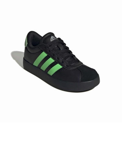 Scarpe sportiva Adidas VL Court 3.0 K Bambini Donna Nero Verde - Sport Shoes Sneakers Adidas VL Court 3.0 K Kids' Womens Black Green - Chaussures de sport Adidas VL Court 3.0 K pour enfants et femmes, noir et vert - Adidas VL Court 3.0 K Sportschuhe, Sneaker, Kinder, Damen, Schwarz, Grün