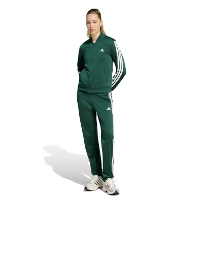 Tuta intera Completa Adidas DONNA Dayready 3-Stripes Poliestere Verde Bianco - Adidas Womens Dayready 3-Stripes Polyester Tracksuit Green White - Survêtement Adidas Dayready 3 bandes pour femme, en polyester, vert et blanc - Adidas Damen Dayready 3-Streifen Polyester Trainingsanzug Grün Weiß