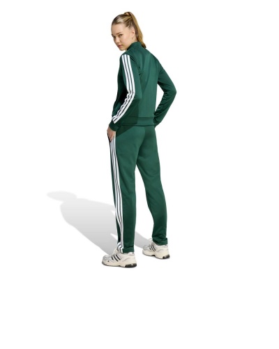Tuta intera Completa Adidas DONNA Dayready 3-Stripes Poliestere Verde Bianco - Adidas Womens Dayready 3-Stripes Polyester Tracksuit Green White - Survêtement Adidas Dayready 3 bandes pour femme, en polyester, vert et blanc - Adidas Damen Dayready 3-Streifen Polyester Trainingsanzug Grün Weiß