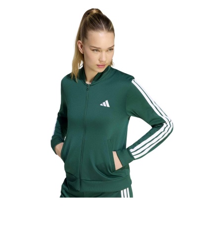 Tuta intera Completa Adidas DONNA Dayready 3-Stripes Poliestere Verde Bianco - Adidas Womens Dayready 3-Stripes Polyester Tracksuit Green White - Survêtement Adidas Dayready 3 bandes pour femme, en polyester, vert et blanc - Adidas Damen Dayready 3-Streifen Polyester Trainingsanzug Grün Weiß