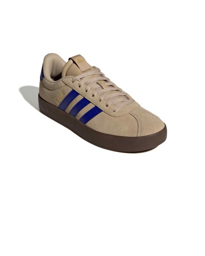 Scarpe Sportive Sneakers Adidas VL Court 3.0 uomo Beige Blue Suede - Sport shoes Sneakers Adidas VL Court 3.0 Mens Beige Blue Suede - chaussures Adidas VL Court 3.0 pour homme, beige et bleu, en daim. - Adidas VL Court 3.0 Herren-Sneaker, beige-blaues Wildleder