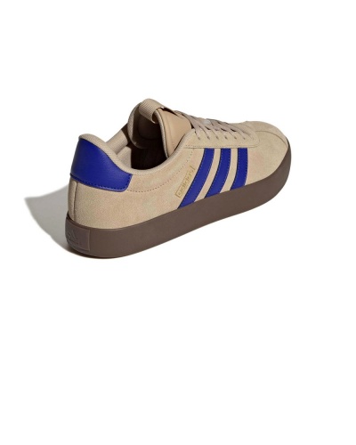 Scarpe Sportive Sneakers Adidas VL Court 3.0 uomo Beige Blue Suede - Sport shoes Sneakers Adidas VL Court 3.0 Mens Beige Blue Suede - chaussures Adidas VL Court 3.0 pour homme, beige et bleu, en daim. - Adidas VL Court 3.0 Herren-Sneaker, beige-blaues Wildleder