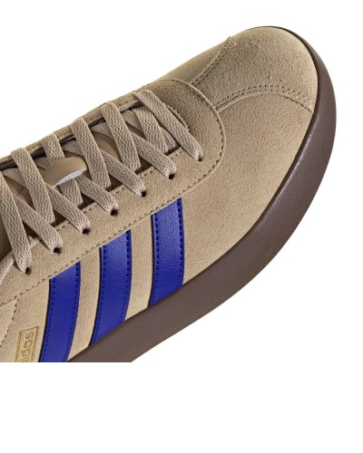 Scarpe Sportive Sneakers Adidas VL Court 3.0 uomo Beige Blue Suede - Sport shoes Sneakers Adidas VL Court 3.0 Mens Beige Blue Suede - chaussures Adidas VL Court 3.0 pour homme, beige et bleu, en daim. - Adidas VL Court 3.0 Herren-Sneaker, beige-blaues Wildleder