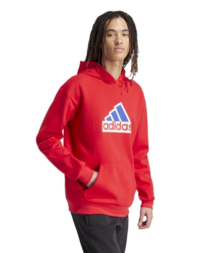 Felpa cappuccio Adidas Future Icons Badge of Sport Uomo Rosso - Adidas Future Icons Badge of Sport Men\'s Hoodie Red - Adidas Future Icons Badge of Sport Sweat à capuche pour homme Rouge - Adidas Future Icons Badge of Sport Kapuzenpullover für Herren, Rot