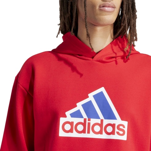 Felpa cappuccio Adidas Future Icons Badge of Sport Uomo Rosso - Adidas Future Icons Badge of Sport Men\'s Hoodie Red - Adidas Future Icons Badge of Sport Sweat à capuche pour homme Rouge - Adidas Future Icons Badge of Sport Kapuzenpullover für Herren, Rot