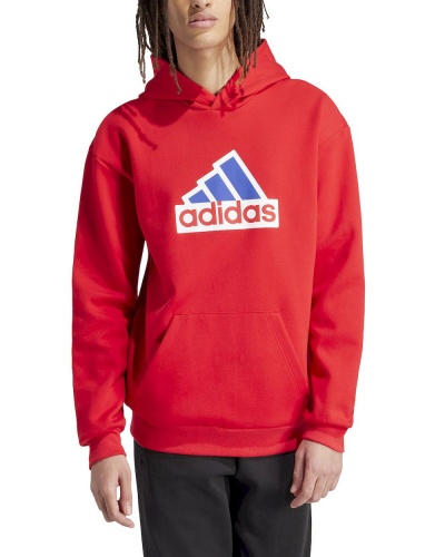 Felpa cappuccio Adidas Future Icons Badge of Sport Uomo Rosso - Adidas Future Icons Badge of Sport Men\'s Hoodie Red - Adidas Future Icons Badge of Sport Sweat à capuche pour homme Rouge - Adidas Future Icons Badge of Sport Kapuzenpullover für Herren, Rot