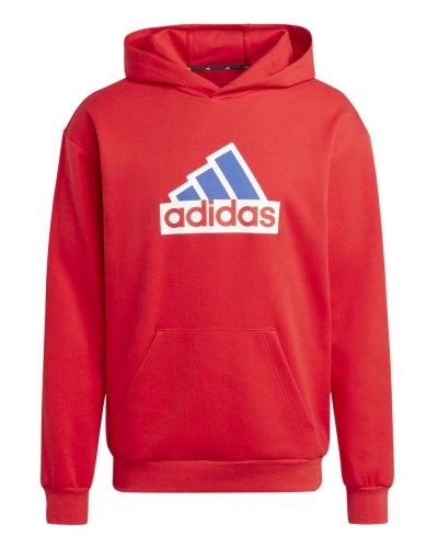 Felpa cappuccio Adidas Future Icons Badge of Sport Uomo Rosso - Adidas Future Icons Badge of Sport Men\'s Hoodie Red - Adidas Future Icons Badge of Sport Sweat à capuche pour homme Rouge - Adidas Future Icons Badge of Sport Kapuzenpullover für Herren, Rot