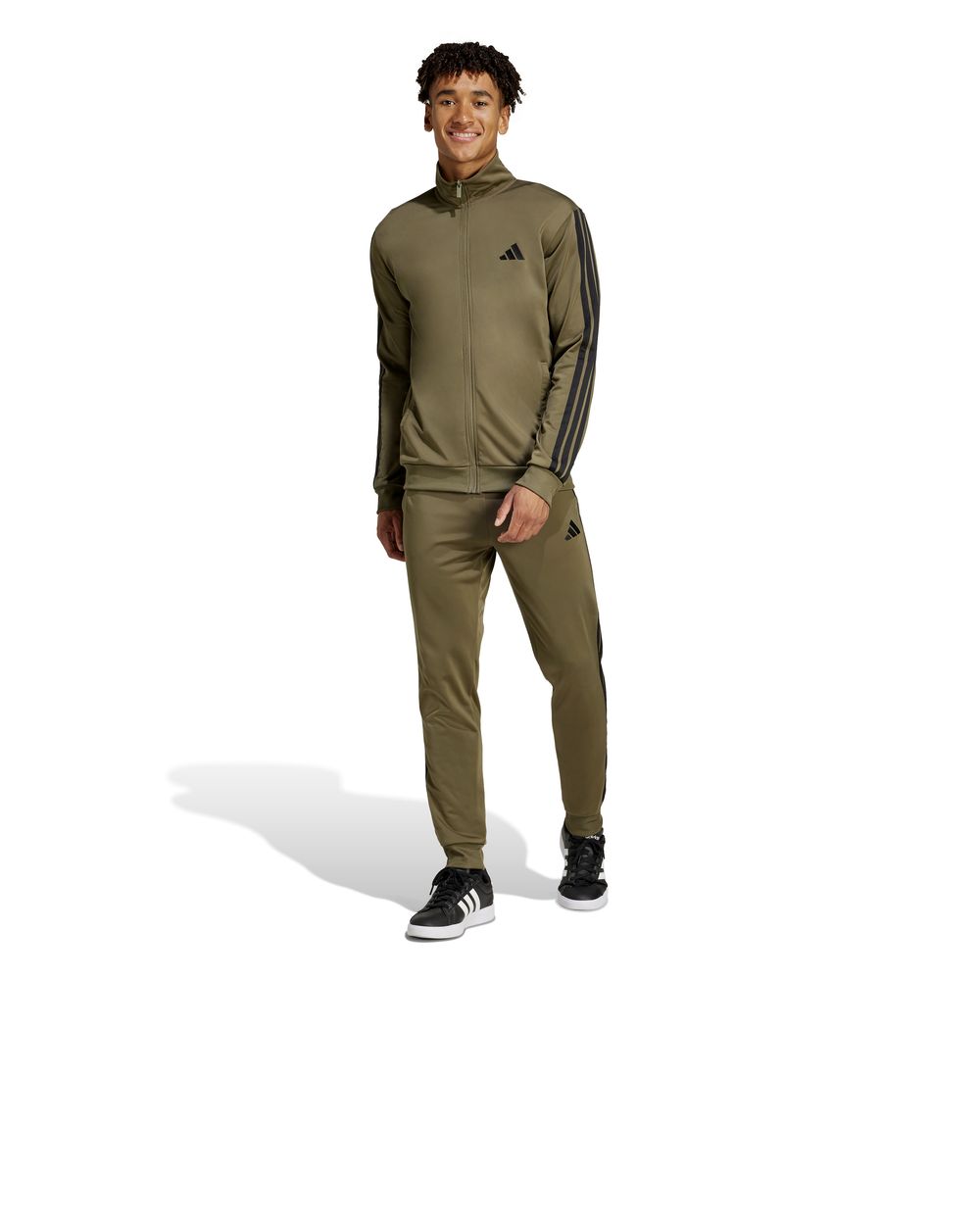 Tuta Intera Completa Full Tracksuit UOMO Adidas Basic 3-Stripes Verde Oliva - Imagen 11 de 14