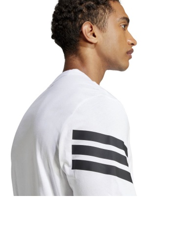 maglia maglietta T-Shirt tempo libero adidas Future Icons 3-Stripes Cotone Uomo Bianco - adidas Future Icons 3-Stripes Cotton Men's Leisure T-Shirt White - T-shirt décontracté adidas Future Icons 3-Stripes en coton pour homme, blanc - adidas Future Icons 3-Streifen Baumwolle Herren Freizeit T-Shirt Weiß