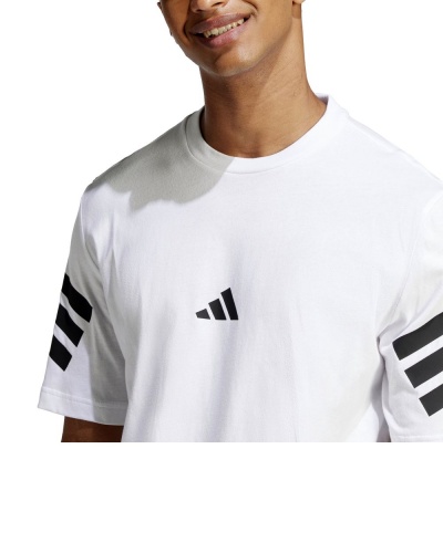 maglia maglietta T-Shirt tempo libero adidas Future Icons 3-Stripes Cotone Uomo Bianco - adidas Future Icons 3-Stripes Cotton Men's Leisure T-Shirt White - T-shirt décontracté adidas Future Icons 3-Stripes en coton pour homme, blanc - adidas Future Icons 3-Streifen Baumwolle Herren Freizeit T-Shirt Weiß