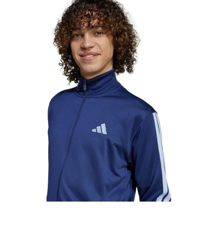 Tuta Sportiva ADIDAS Basic 3-Stripes Uomo Poliestere Blue Bianco - Sport leisure Tracksuit ADIDAS Basic 3-Stripes Mens Polyester Blue White - Survêtement sport et loisirs ADIDAS Basic 3-Stripes Homme Polyester Bleu Blanc - Sport Freizeit Trainingsanzug ADIDAS Basic 3-Streifen Herren Polyester Blau Weiß